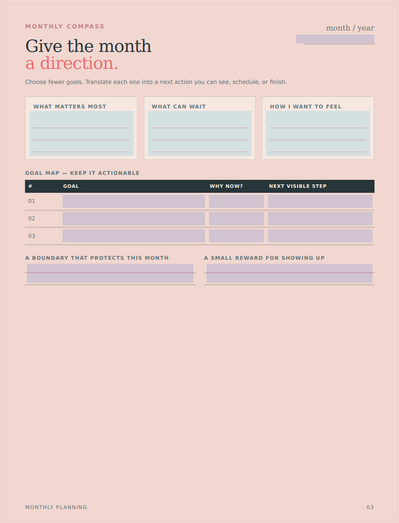 Clearpath - Daily Planner: Brain Dump, Top 3 Priorities & Weekly Review